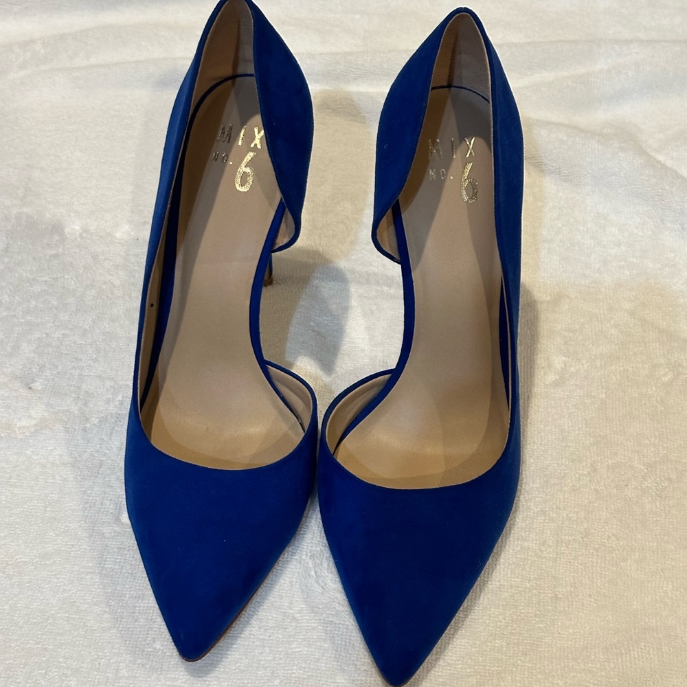 Mix No.6 Blue stilettos size 10